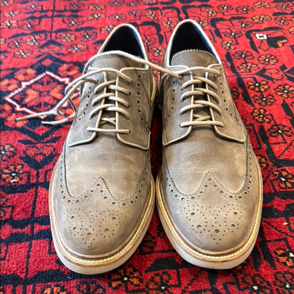 Cole Haan Men's Taupe Brogue Shoes size 10.5M